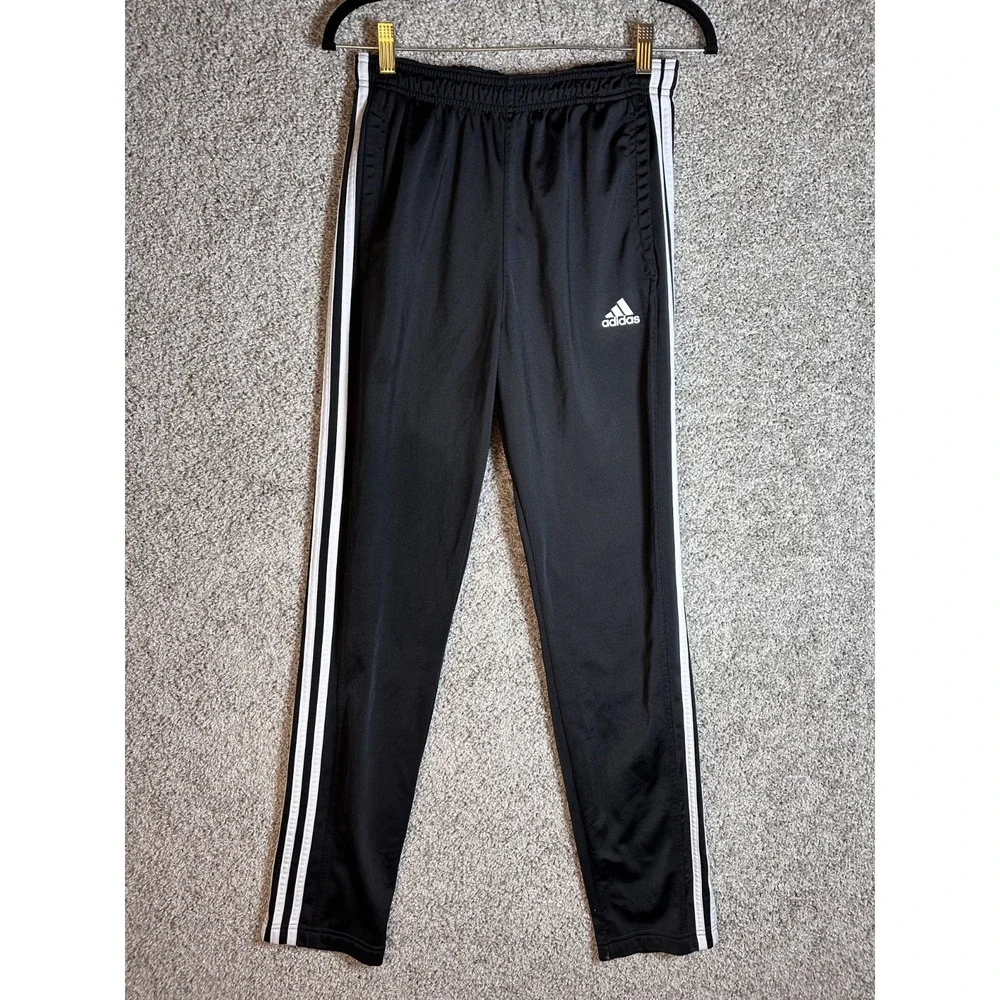 Adidas Three Stripes Tricot Track‎ Pants Black Size M Pull on Logo Athleisure
